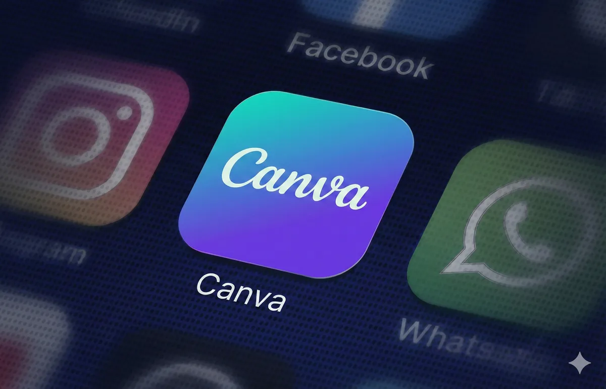 Icône de l'application Canva sur un écran de smartphone