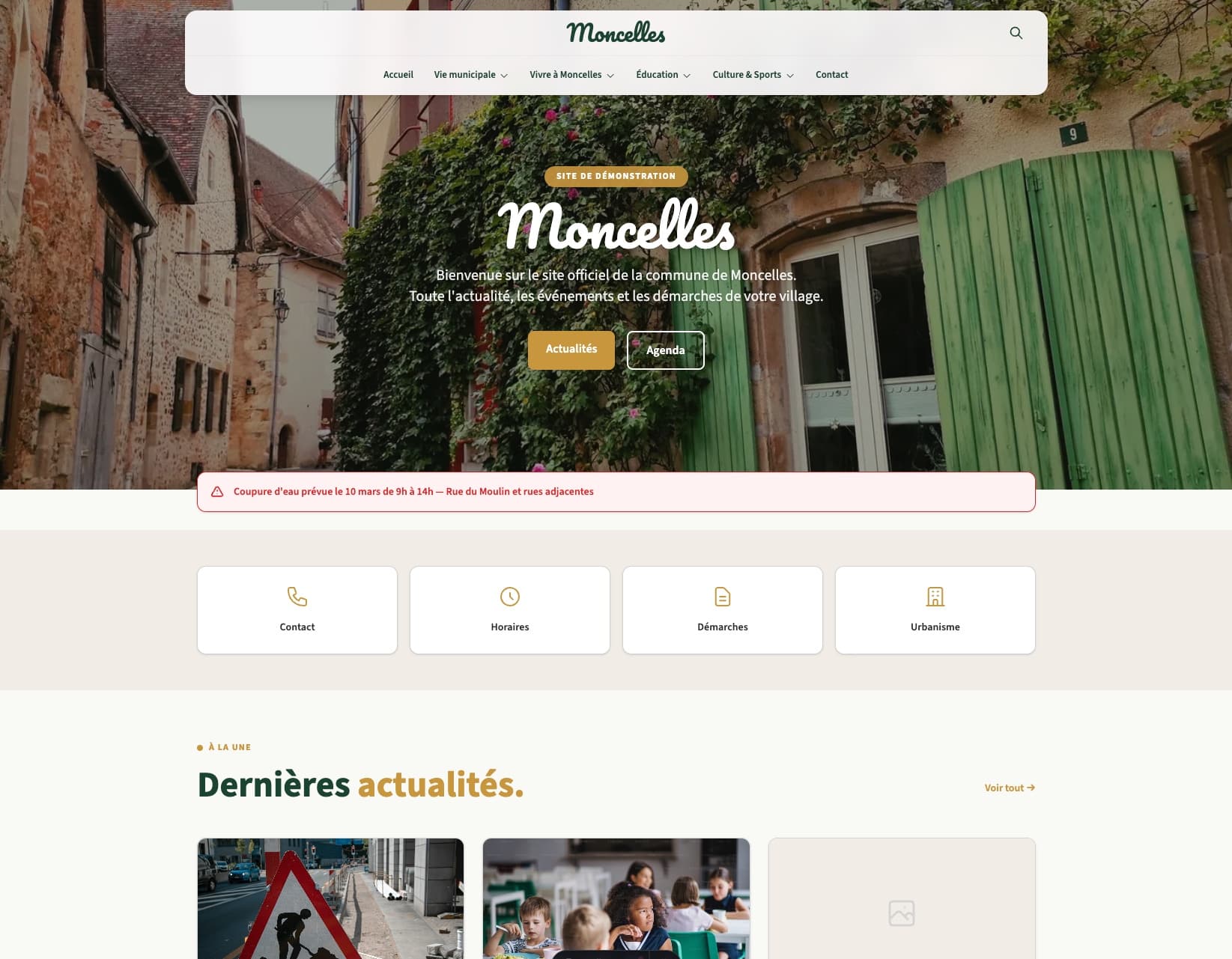 Démo site mairie — Page d'accueil